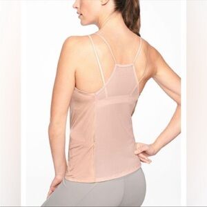Athleta Dream Support Tank Top Pink Mesh Size Medium
